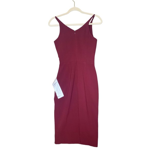 NWOT Dress The Population Lyla Sleek Form-Fitting Sheath Midi Dress in Plum XS - Picture 5 of 9